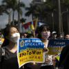 Menschen in Taiwan demonstrieren ihre Unterstützung für das ukrainische Volk. 