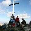 Karl Heiligmann fotografierte mit Selbstauslöser 1005 Werner Lieb, Manfred Bauer, Martin Pixa und Karl Heiligmann auf dem Hochrappenkopf (2425 Meter).