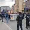 Demo gegen Razzia bei Klimaaktivisten der "Letzten Generation" in Augsburg.