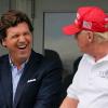 Ziemlich beste Freunde? Fox-News-Moderator Tucker Carlson (l) und Ex-Präsident Donald Trump vergnügen sich auf Trumps Golfkurs im US-Bundesstaat New Jersey.