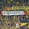 Die Fans von Borussia Dortmund zeigen ihren Unmut über Montagsspiele. Sie wollen
ihre Heimpartie am 26. Februar gegen den FCA boykottieren. 	