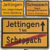 Die Ortsschilder von Jettingen und Scheppach in der seit 50 Jahren bestehenden gemeinsamen Marktgemeinde Jettingen-Scheppach gibt es noch heute. 