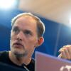 Bayern Münchens Trainer Thomas Tuchel bei einer Pressekonferenz in Rom.