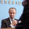Friedrich Merz (CDU) äußert sich bei einer Pressekonferenz zu seiner Kandidatur für das Amt des Parteivorsitzenden der CDU.