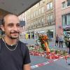 Mutig: Chia Rabiei vor dem Kaufhaus in der Innenstadt, in dem ein Mann Menschen mit einem Messer attackiert hatte.