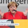 Bundeskanzlerin Angela Merkel spricht auf Ihrer Wahlkampftour.