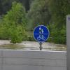 Die mobilen Hochwasserschutzwände im Bereich der Hölle sollten die Donau davon abhalten, über die Ufer zu treten.