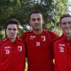 Ein Trio hat die Bundesliga im Blickfeld. Raphael Framberger, Bajram Nebihi und Maik Uhde (von links) gehören beim FC Augsburg zu den hoffnungsvollen Nachwuchsspielern.	