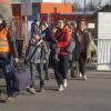 Vor allem Frauen und Kinder flüchten vor dem Krieg in der Ukraine und kommen hier über einen Grenzübergang in die Slowakei. 
