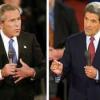 US-Präsident Bush und Herausforderer Kerry bei der TV-Debatte am 8. Oktober.