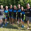 Die Zusser Triathleten vor dem Start in Lauingen: (von links) Jürgen Frank, Karl Sendlinger, Christian Ringler, Michael Steinbacher, Markus Hörbrand, Barbara Scherer und Marcel Courvoisier. Foto: TSV Zusmarshausen