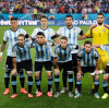 Team Argentinien, hinten v.l. Marcos Rojo, Martin Demichelis, Ezequiel Garay, Torwart Sergio Romero, Javier Mascherano, vorn v.l. Gonzalo Higuain, Enzo Perez, Lucas Biglia, Lionel Messi, Pablo Zabaleta, Ezequiel Lavezzi
Fussball WM 2014 in Brasilien, Halbfinale, Niederlande - Argentinien 2:4 n.E.