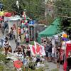 Der Festumzug durch die Ulmer Straße gehört zum Programm des Marktsonntags in Oberhausen. Einmal im Jahr findet die Veranstaltung statt. 