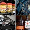 Mögliches Ziel von EU-Vergeltungszöllen (von o.l. im Uhrzeigersinn): Amerikanische Erdnussbutter, Jeans, Whiskey und eine Harley-Davidson.