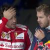Zukünftig wird Sebastian Vettel (r)  das Cockpit von Fernando Alonso bei Ferrari übernehmen. Für den Deutschen geht damit ein Traum in Erfüllung.