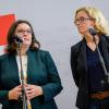 SPD-Parteichefin Andrea Nahles kritisiert die Beförderung Maaßens - verteidigt die Entscheidung aber vor den SPD-Mitgliedern.