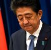 Shinzo Abe während einer Pressekonferenz in seiner offiziellen Residenz.