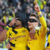 1:0 Jubel v.l. Torschuetze Pierre-Emerick Aubameyang mit Batman-Maske, Marco Reus mit Robin-Maske Dortmund
Fussball Bundesliga, Borussia Dortmund - FC Schalke 04 3:0