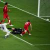 Zählte nicht: Beim 1:0 im Champions-League-Finale der Saison 2021/2022 gegen den FC Liverpool traf Karim Benzema (weißes Trikot) für Real Madrid nur aus Abseitsposition.