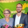 Landtagskandidatin Gabriele Triebel (Zweite von links) und Bezirkstagskandidat Jan Halbauer, eingerahmt von den Kreisvorstandssprechern Marie Freitag und Martin Erdmann.