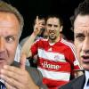 Duell um Franck Ribéry: Bayern-Boss Rummenigge (links) und Reals Generldirektor Valdano.