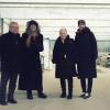 Daniel Libeskind, Nancy Hecker-Denschlag, Nina Libeskind und Ditte Endriß in der alten Paketposthalle in Ulm, wo das Albert Einstein Discovery Center entstehen soll.