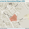 Unsere Grafik zeigt das Areal der einstigen Glasveredelung Dillingen. In dem neuen Wohnquartier sollen auch Sozialwohnungen entstehen. 