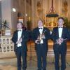 Beeindruckende instrumentale Meisterschaft beim Adventskonzert in der Augustinerkirche mit (von links) Tom Lier, Armin Schneider, Rainer Hauf, Paul Lechner und Ralf Baumann.  	