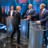 Die kleinen Parteien streiten um Platz drei. Das Bild entstand beim "TV-Fünfkampf" der ARD.