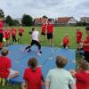 Beim Sportcamp des TSV Aichach war einiges geboten. Verschiedene Sportarten wie das Ringen wurden vorgestellt.  	