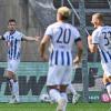 Herthas Haris Tabakovic (l) traf gegen Braunschweig dreimal.