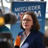 Andrea Nahles warb bei der SPD-Regionalkonferenz in Ulm für die Große Koalition. Die Diskussion mit den Parteimitgliedern fand hinter geschlossenen Türen statt. 