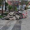 Ein Teil der aufgerissenen Hauptstraße in Ehingen am Ries. 