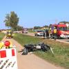 Lebensgefährlich verletzt wurden ein Motorradfahrer und seine Sozia bei einem Unfall zwischen Münsterhausen und Burtenbach.Sie wurden mit zwei Rettnghubschraubern in Kliniken nach Augsburg und Ulm geflogen. 	