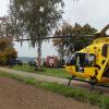 Bei einem Unfall bei Holzheim war auch ein Rettungshubschrauber im Einsatz. 