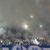Nicht Augsburg, sondern Rostock: Hansa-Fans sorgen für reichlich Pyrotechnik.