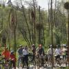 Erster Stopp auf gestrigen Radtour zum Auftakt des Kult(o)ur-Sommers war an der neuen Installation von Wolfgang Schenk. Sie steht zwischen Welden und Emersacker und wurde aus jahrzehntealten Heuwendern hergestellt. 