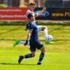 Hat sich mit seinem Spielertrainer-Kollegen Michael Panknin bestmöglich auf den Relegations-Gegner TSV 1860 Rosenheim vorbereitet: Ehekirchens Simon Schröttle (hinten). Foto: Daniel Worsch