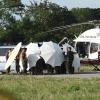 Mit Hubschraubern werden die geretteten Buben ins Krankenhaus transportiert. 