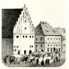 Im Jahr 1860: Knabenrealschule, Freibank und Platz für den Wochenmarkt.  	