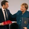 Die Idee eines „neuen Élysée-Vertrags“ hatte Emmanuel Macron in seiner Sorbonne-Rede im Herbst 2017 aufgebracht. Nun besiegelten Präsident Macron und Kanzlerin Angela Merkel das Freundschaftsabkommen.  	