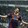 David Villa, Stürmer des FC Barcelona, freut sich über einen Treffer gegen Espanyol Barcelona.