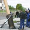 Gleich steht er: Im vergangenen Jahr bewährte sich die Erfindung von Andreas und Bernhard Stöckle aus Wollbach. 