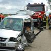 Schwere Verletzungen hat am Montag eine 73-jährige Autofahrerin nach einem missglückten Überholmanöver bei Finningen erlitten.