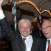 Ein Blick zurück: Im Jahr 2008 trat Frank-Walter Steinmeier (links) in Begleitung von Franz Maget bei einem Wahlkampfauftritt im Bierzelt in Augsburg auf. 