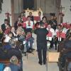 Bläsermusik und Chorgesang in bester Harmonie, das boten der Posaunenchor (Bild) und der Kirchenchor Pflaumloch beim gemeinsamen Adventssingen. 	