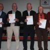 Die Mitglieder mit 60-jähriger Vereinszugehörigkeit bei der SpVgg: (von links) Helge Motzer, Peter Gutowski, Helmut Liedl, Ludwig Herb und Gerhard Gail.  	