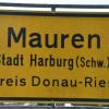 Ortsschild von Mauren, Ortsteil der Stadt Harburg.