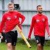 Georg Teigl (links) und Moritz Leitner im Trainingslager des FC Augsburg im vergangenen Jahr.