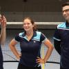 Teambesprechung nach dem Training. Die Badminton-Cracks des TSV Diedorf, Martin Aust, Elena Karrer und Philipp Morgott (von links), sehen der neuen Saison in der Bayernliga zuversichtlich entgegen.